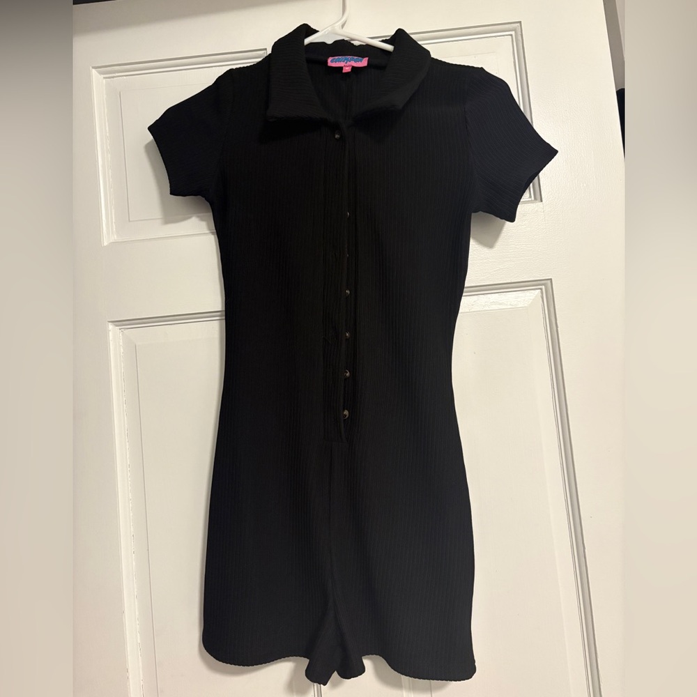 Edikted Black Ribbed Romper